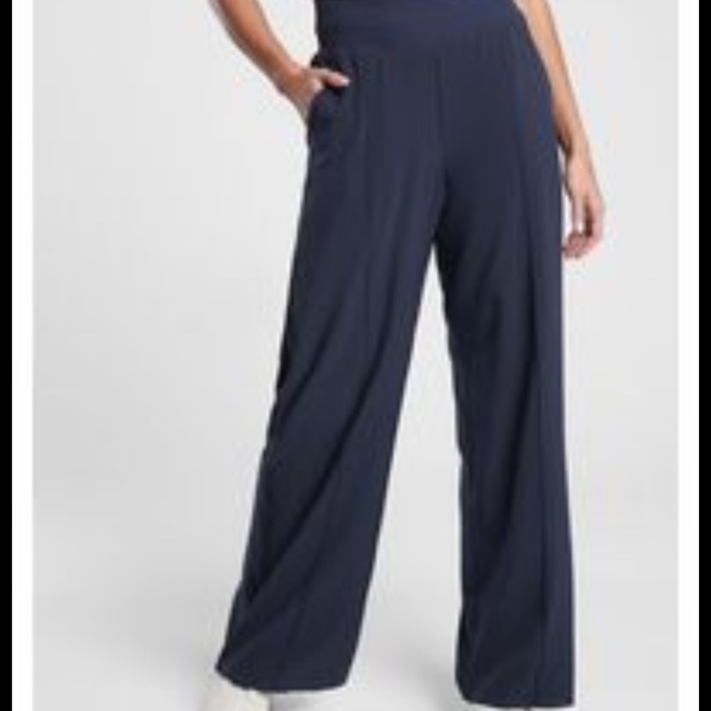 Athleta Cabo Retreat Linen Wide Leg Pants 16